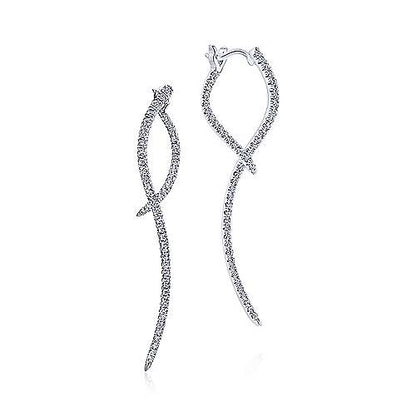 14K Sculptural Diamond Drop Earrings