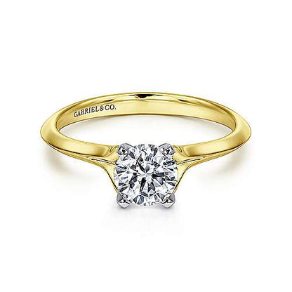 14K Round Diamond Engagement Ring (Setting Only)
