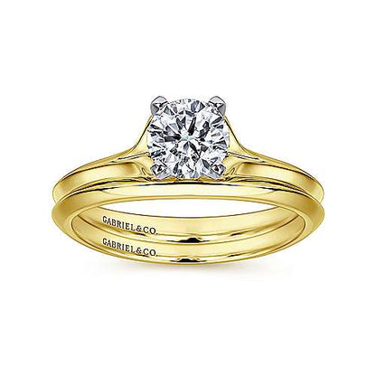 14K Round Diamond Engagement Ring (Setting Only)