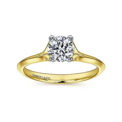 14K Round Diamond Engagement Ring (Setting Only)
