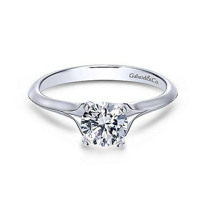 14K Round Diamond Engagement Ring (Setting Only)