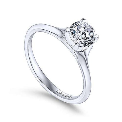 14K Round Diamond Engagement Ring (Setting Only)