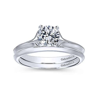 14K Round Diamond Engagement Ring (Setting Only)