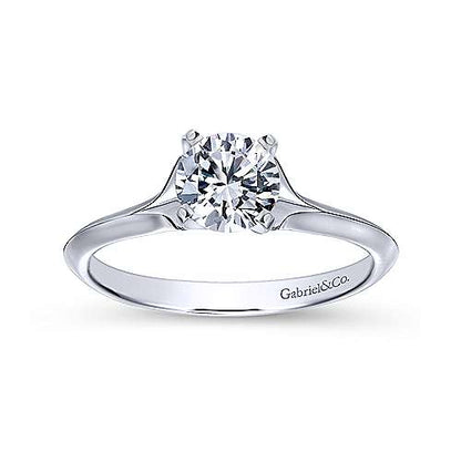 14K Round Diamond Engagement Ring (Setting Only)