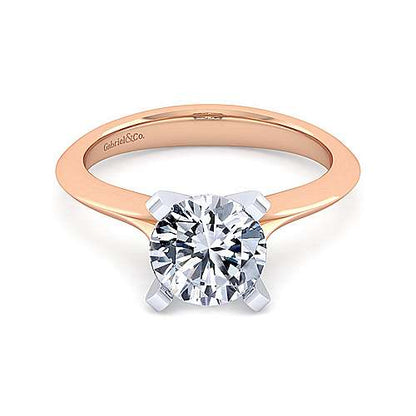 14K Round Diamond Engagement Ring (Setting Only)