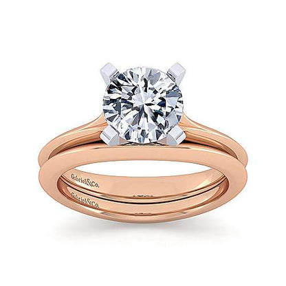 14K Round Diamond Engagement Ring (Setting Only)