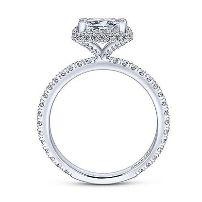 18K White Gold Princess Cut Diamond Engagement Ring (Setting Only)