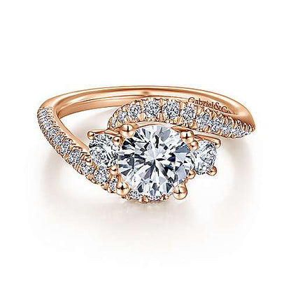 14K Round Diamond Engagement Ring (Setting Only)