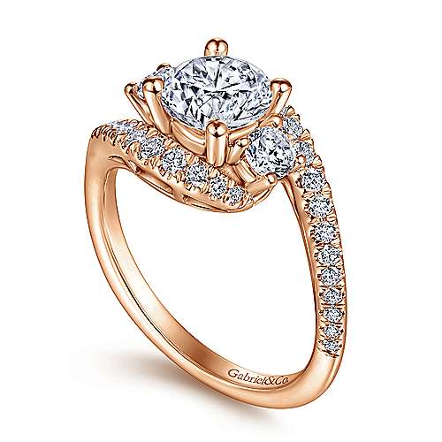 14K Round Diamond Engagement Ring (Setting Only)