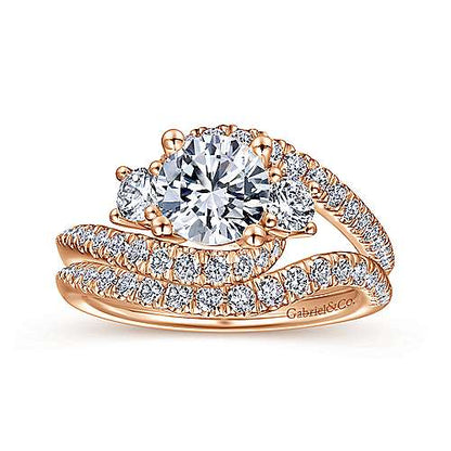 14K Round Diamond Engagement Ring (Setting Only)