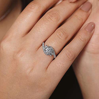 14K Round Diamond Engagement Ring (Setting Only)