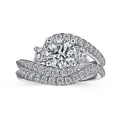 14K Round Diamond Engagement Ring (Setting Only)