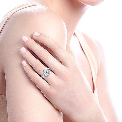 14K Round Diamond Engagement Ring (Setting Only)