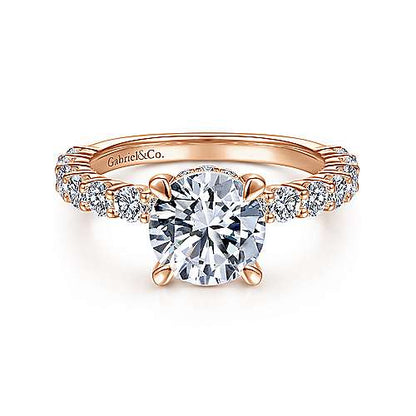 14K Round Diamond Engagement Ring (Setting Only)