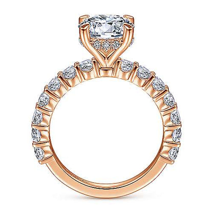 14K Round Diamond Engagement Ring (Setting Only)