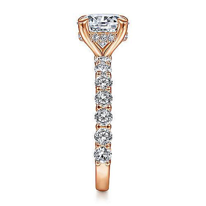 14K Round Diamond Engagement Ring (Setting Only)