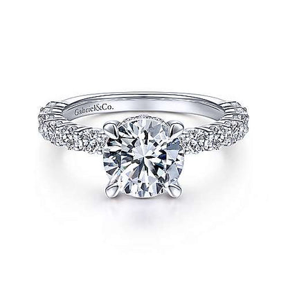14K Round Diamond Engagement Ring (Setting Only)