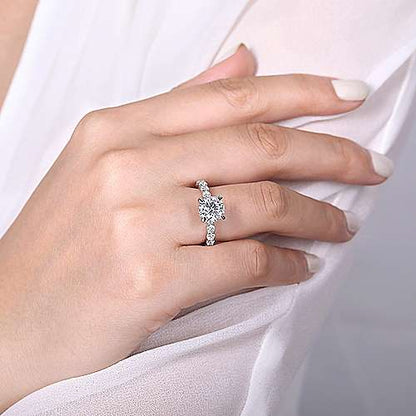14K Round Diamond Engagement Ring (Setting Only)