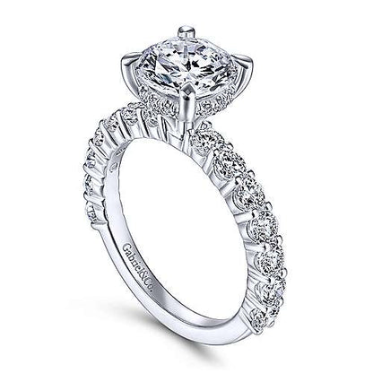 14K Round Diamond Engagement Ring (Setting Only)