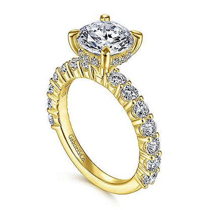 14K Round Diamond Engagement Ring (Setting Only)