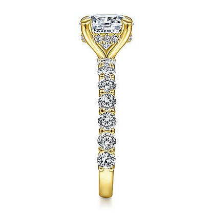 14K Round Diamond Engagement Ring (Setting Only)