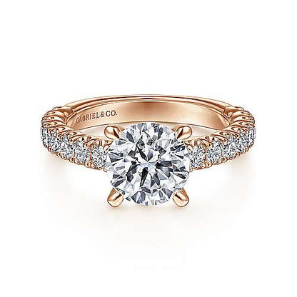 14K Round Diamond Engagement Ring (Setting Only)