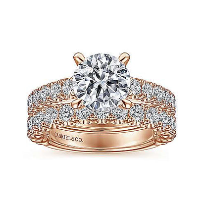 14K Round Diamond Engagement Ring (Setting Only)