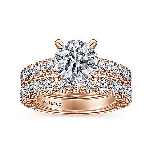 14K Round Diamond Engagement Ring (Setting Only)