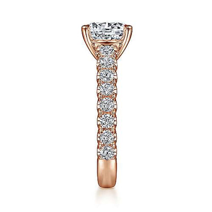 14K Round Diamond Engagement Ring (Setting Only)