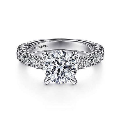 14K Round Diamond Engagement Ring (Setting Only)
