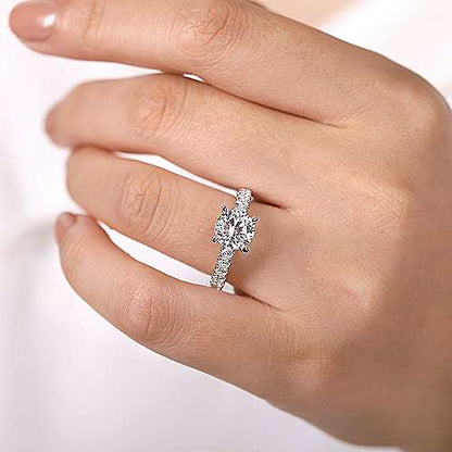 14K Round Diamond Engagement Ring (Setting Only)