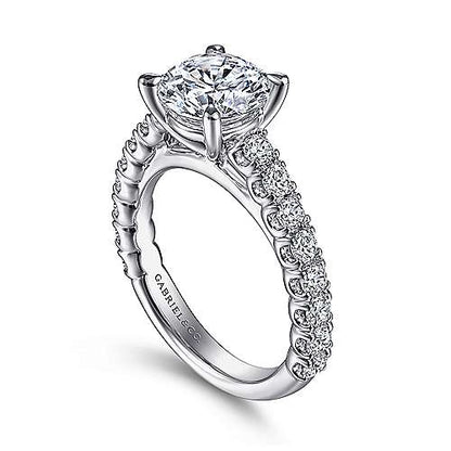 14K Round Diamond Engagement Ring (Setting Only)