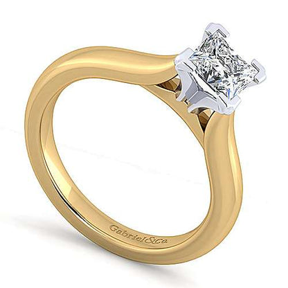 14K Princess Cut Diamond Engagement Ring (Setting Only)