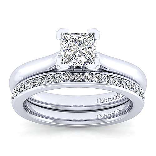 14K Princess Cut Diamond Engagement Ring (Setting Only)
