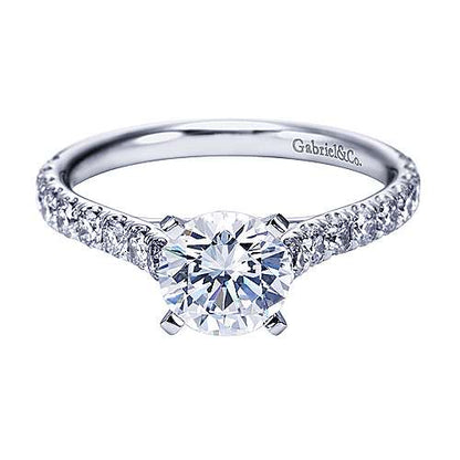 14K Round Diamond Engagement Ring (Setting Only)
