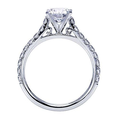 14K Round Diamond Engagement Ring (Setting Only)