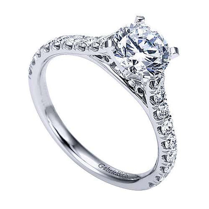 14K Round Diamond Engagement Ring (Setting Only)