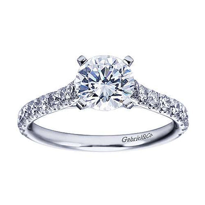 14K Round Diamond Engagement Ring (Setting Only)