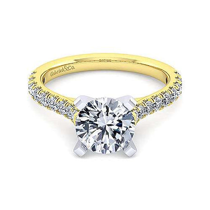 14K Round Diamond Engagement Ring (Setting Only)