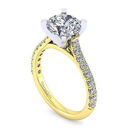 14K Round Diamond Engagement Ring (Setting Only)