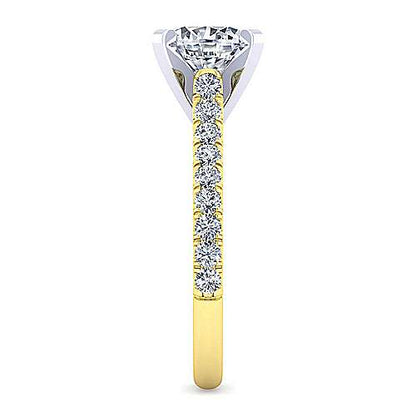 14K Round Diamond Engagement Ring (Setting Only)