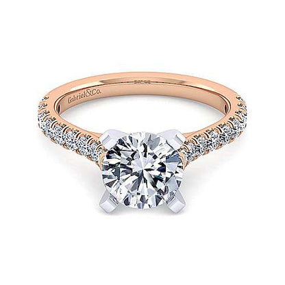 14K Round Diamond Engagement Ring (Setting Only)