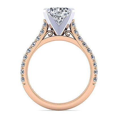 14K Round Diamond Engagement Ring (Setting Only)