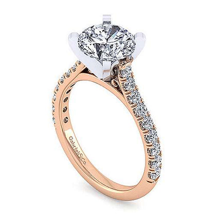 14K Round Diamond Engagement Ring (Setting Only)