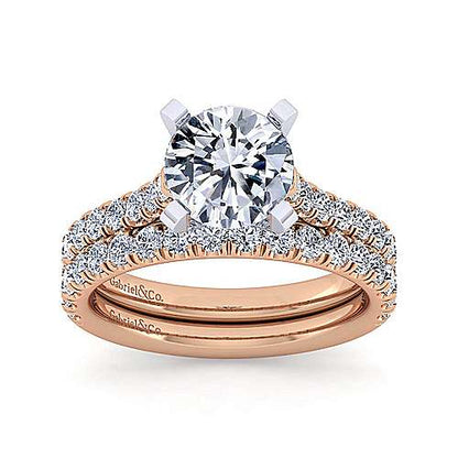 14K Round Diamond Engagement Ring (Setting Only)