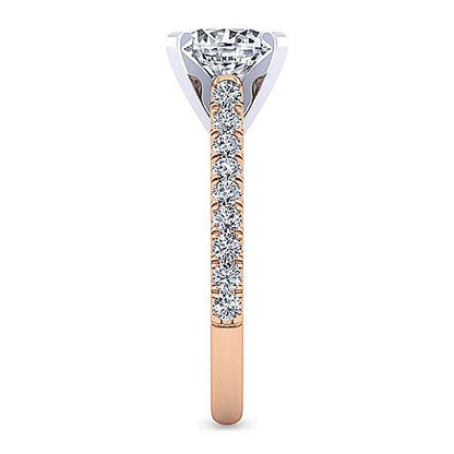 14K Round Diamond Engagement Ring (Setting Only)