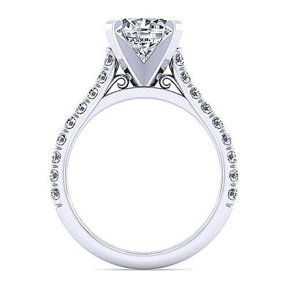 14K Round Diamond Engagement Ring (Setting Only)