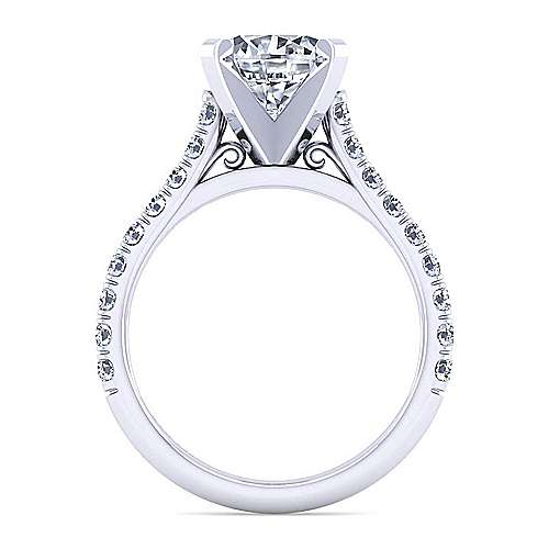 14K Round Diamond Engagement Ring (Setting Only)