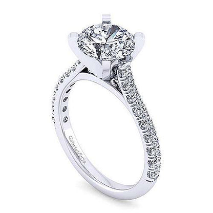 14K Round Diamond Engagement Ring (Setting Only)
