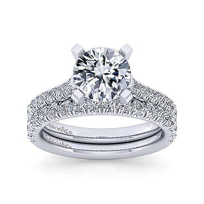 14K Round Diamond Engagement Ring (Setting Only)
